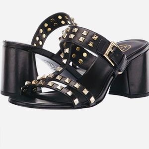 Ash Black Heeled Mules Sandals Size 8 EUR 39
